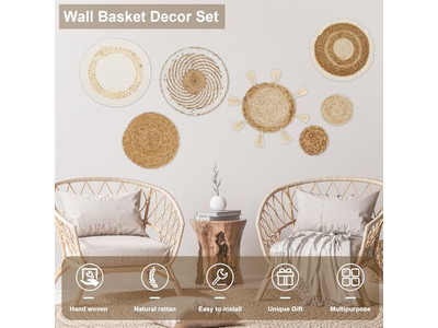 Decorazione Murale Nera Rustica Boho Singola Grigia per Soggiorno