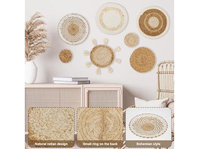 Decorazione Murale Nera Rustica Boho Singola Grigia per Soggiorno