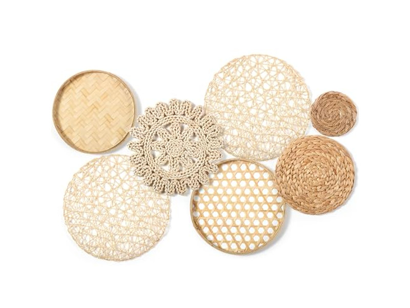 Decorazione Murale Costiera per Casa in Vimini Rustico di Bambù