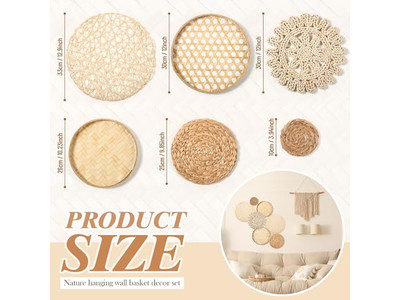 Decorazione Murale Costiera per Casa in Vimini Rustico di Bambù