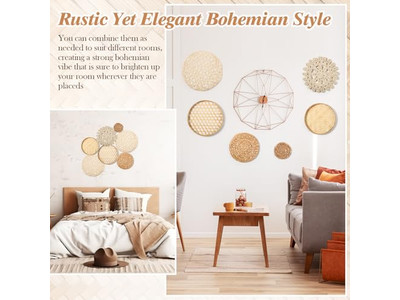 Decorazione Murale Costiera per Casa in Vimini Rustico di Bambù