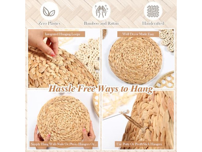 Decorazione Murale Costiera per Casa in Vimini Rustico di Bambù