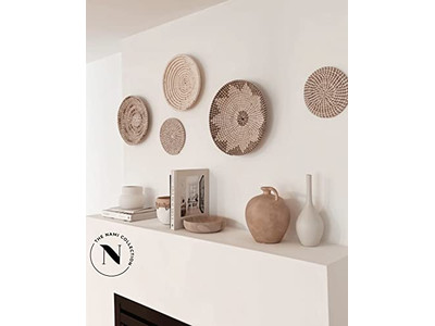 Decorazione Murale a Remo Verniciato con Decorazione di Zucca in Giacinto d'Acqua