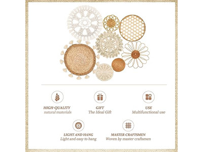 Cesto da Parete Boho Rotondo per Cucina Cesti Stile Rustico Intrecciati