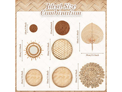 Cesto Murale con Decorazione Blu in Bambù Arte Africana