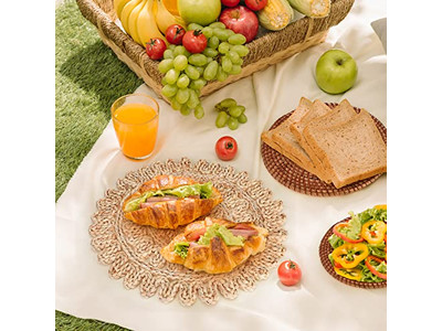 Cesto Murale con Decorazione Blu in Bambù Arte Africana