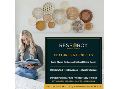 Decorazione Murale Cucina Boho Moderna Sud-Ovest Set di 12 Cesti