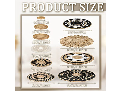 Cesto Intrecciato Boho da Parete Cesti Decorativi Piatti Fatti a Mano Grandi