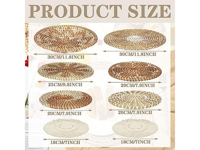 Decorazione Murale Intrecciata a Mano Rotonda Decorativa Appesa