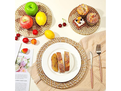 Decorazione Murale Intrecciata a Mano Rotonda Decorativa Appesa