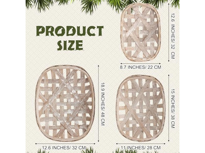 Decorazione Murale Bagno in Rattan Erba Marina Set di 3 per Ristorante