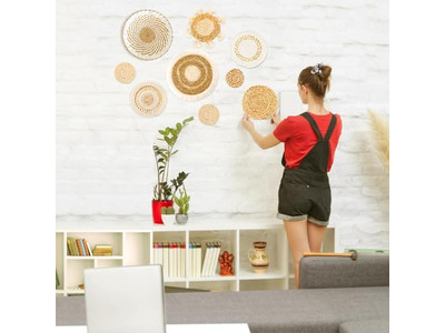 Set di 10 Cesti di Erba Marina per Decorazione Murale