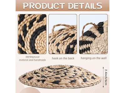 Cesto Intrecciato da Parete Set di Decorazioni per la Casa Boho Appese